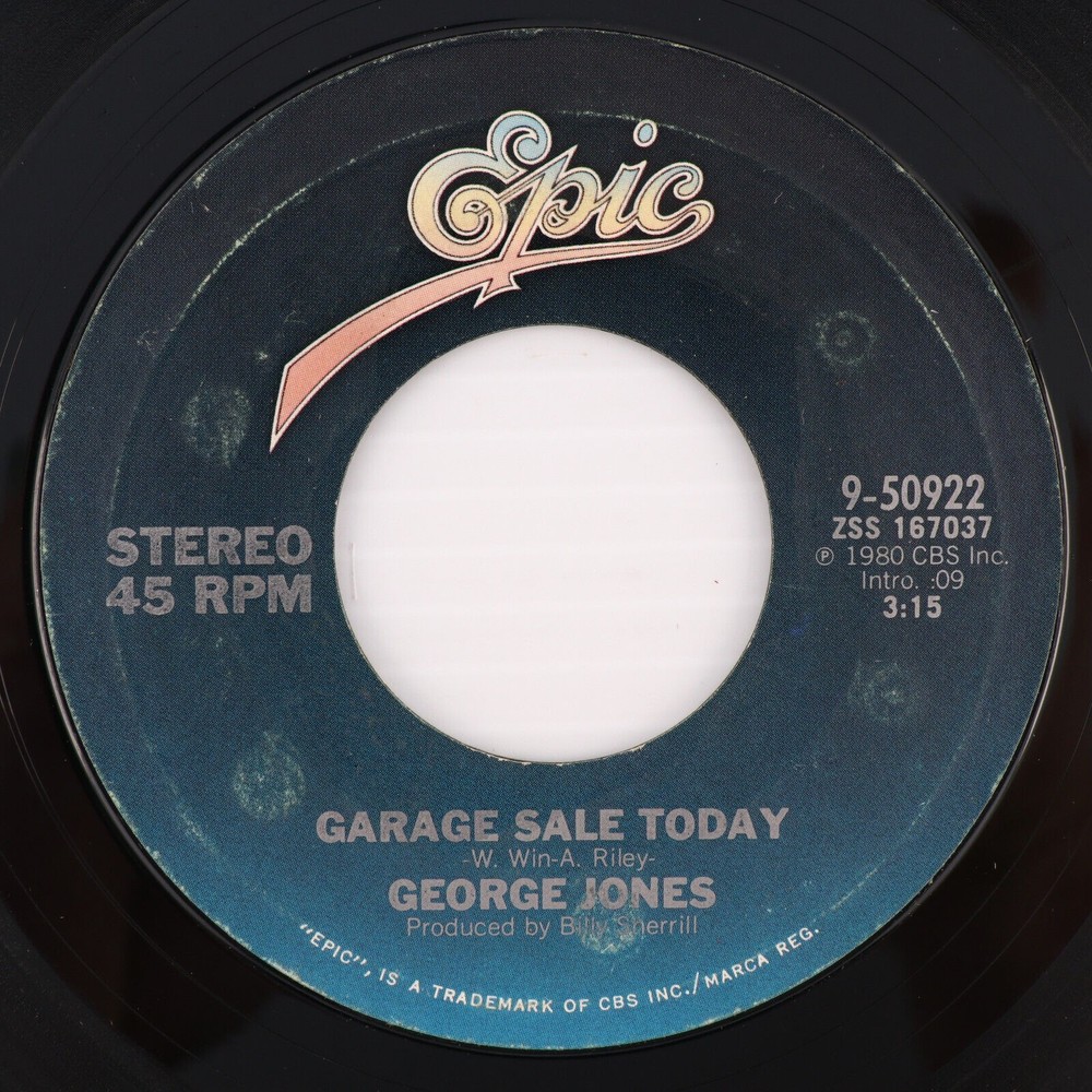 George Jones I'm Not Ready Yet / Garage Sale Today 45 rpm Vinyl 7" Single Record